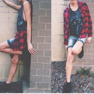 Red and blue flannel shirt 👔